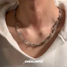 CHEALIMPID タイタンスチール製 ジョイントデザインのストリートスタイルネックレス【ユニセックス・ヒップホップ】