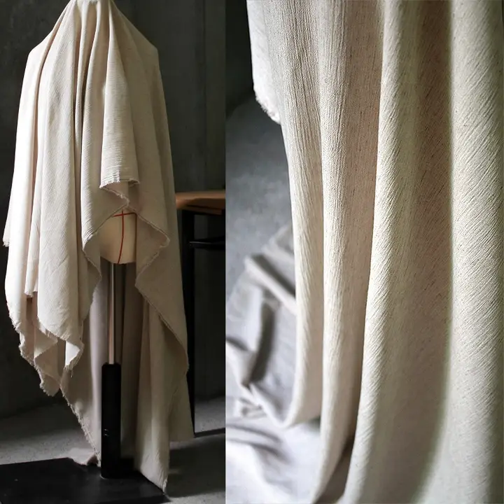 木綿リネン調しわ加工生地【デザインファブリック・クラシックスタイル】