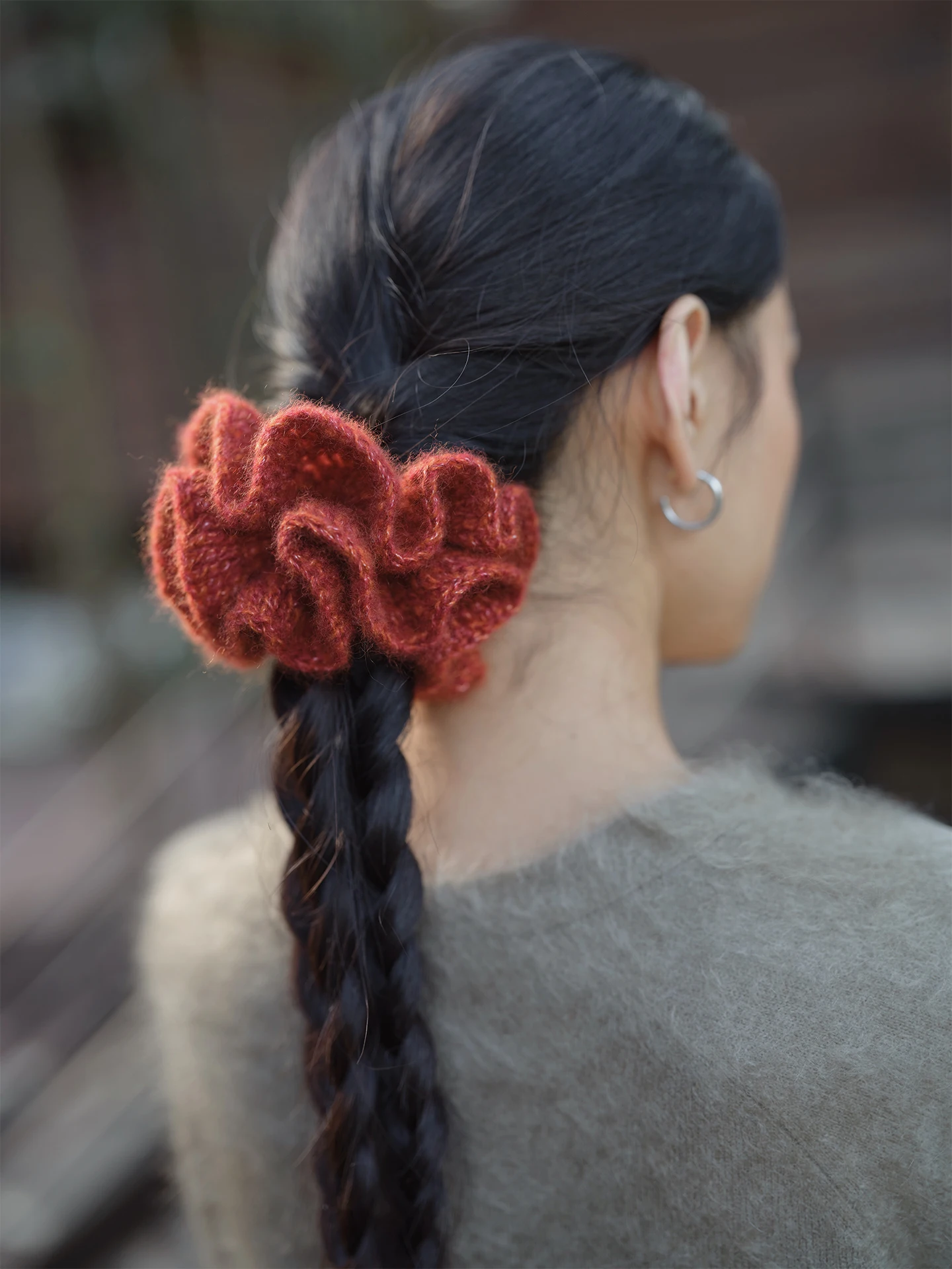 つまみ細工 髪飾り 手作りの代表作：全手作のフレンチドーナツ風ヘアアクセサリー