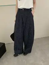 高級感漂う白いドット柄バルーンパンツ【夏用・ハイウエスト・レディース・ワイド丈】