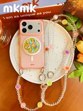 スマホケース キュート カラフル 花柄 回転スタンド マグネット式 斜め掛け チェーンストラップ ハンドル付き 四隅ストラップホール Huawei Mate 80 Pro P70 iPhone 16 18 Pro Max Xiaomi 17 対応
