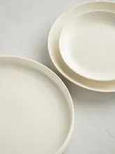 清逸堂 手作り陶器のシンプルなフラットプレート【果物用・家庭用・スイーツ用】