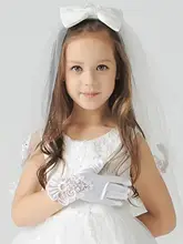 子供用 白色レースの短い指なし手袋【花嫁介添えや誕生日撮影に最適】