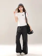 ストライプレースパネルの短袖Tシャツ【女性用・フィット感・ウエストシェイプ】