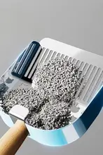 ステンレス製 2WAY 猫砂シャベル【大サイズ・細孔タイプ・豆腐砂と鉱砂対応】