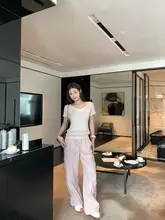 夏用 レディース カーゴパンツ【ホワイト・ウエストゴム・ストレート】