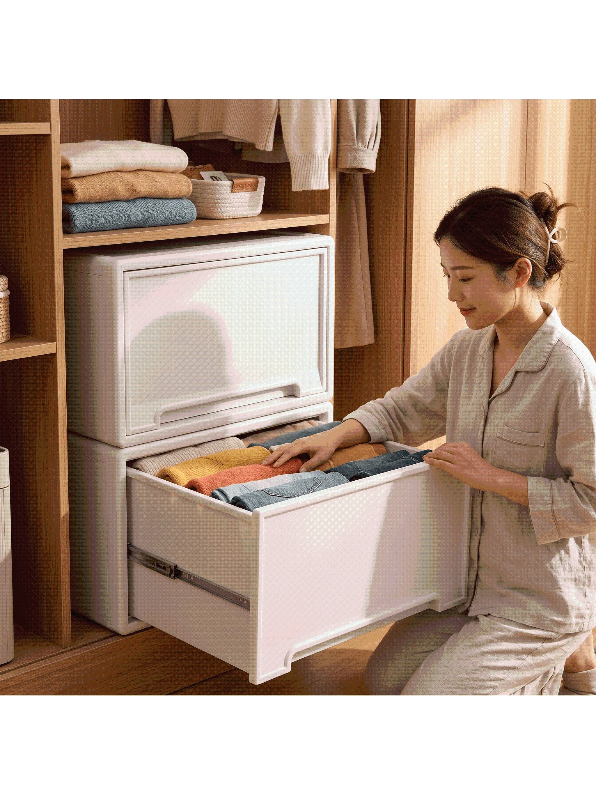 大量の服を収納するのに、100均で手に入れるべき「引き出し式収納ボックス」は？