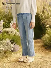 極上の柔らかさ！デニムストレートパンツ【女の子用・春秋向け・ナチュラルデザイン】（セットアップ対応）