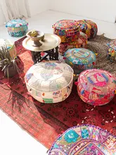 手作り刺繍の座布団【アメリカンスタイル・和室用・リビング・バルコニーに最適】