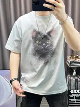 夏用コットン製 メンズ 半袖Tシャツ【カジュアルなアニメプリント・クルーネック・フィット】
