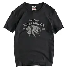 アメリカンビンテージ風 インディアン柄 半袖Tシャツ【コットン洗浄・夏用・カジュアル】