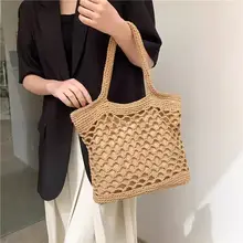 大容量編みトートバッグ【ビーチ用・ショルダー・ハンドバッグ】