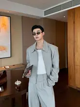シンプルな肩パッド付きジャケット【肌理感・カジュアル・通勤用】（セットアップ対応）