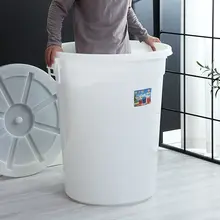 大容量プラスチック水桶【フタ付き・厚手・家庭用・洗車用】