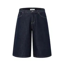 アメリカンヴィンテージ風 深い青の7分丈パンツ【ストレートシルエット・フィット・デニム】