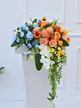 高級造花のビジネス会議用講演台装飾フラワー【下垂花・サインテーブル用】