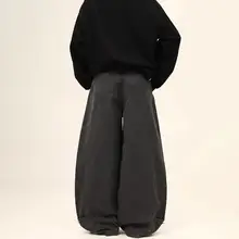アメリカンレトロ風のワイドレッグカーゴパンツ【ユニセックス・ルーズフィット・ストリートスタイル】（セットアップ対応）