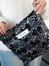 バケットバッグ レディース キャンバス スパンコール ブルー 大容量 ショルダー 通勤 きれいめ 着回し 上品