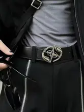 高級なアメリカンビンテージスタイルのブラックベルト【レディース・カジュアル・ファッションアクセサリー】