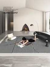 カーペット リビングルームと寝室 モダンラグ黒 家庭用 ハイグレード