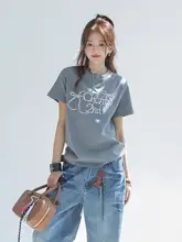 リボン付きのデザインTシャツ【夏用・防寒・快適な着心地・ゆったりシルエット】