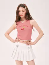 高腰シンプルデザインのプリーツスカート【サイドジッパー・学校風・女性用】（セットアップ対応）