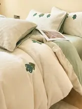 クリスマスツリー柄厚手ラビットボア四点寝具セット【冬用・ダブルフェイスコーラルフリース・ベッドカバー付き】（セットアップ対応）