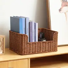 引き出し式 収納バスケット ラタン風 編み込み 本棚 テレビ台 ローテーブル 家庭用 整理整頓「KENS」