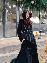 上品な新中式デザインの盤扣付きシャツとAラインスカート（セットアップ対応）