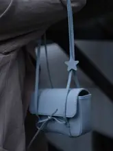 桃結びデザインの小型ショルダーバッグ【手提げ・横向き使用可】