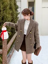 コーヒー色ダウンライナー付きウールスーツコート【冬季用・厚手】