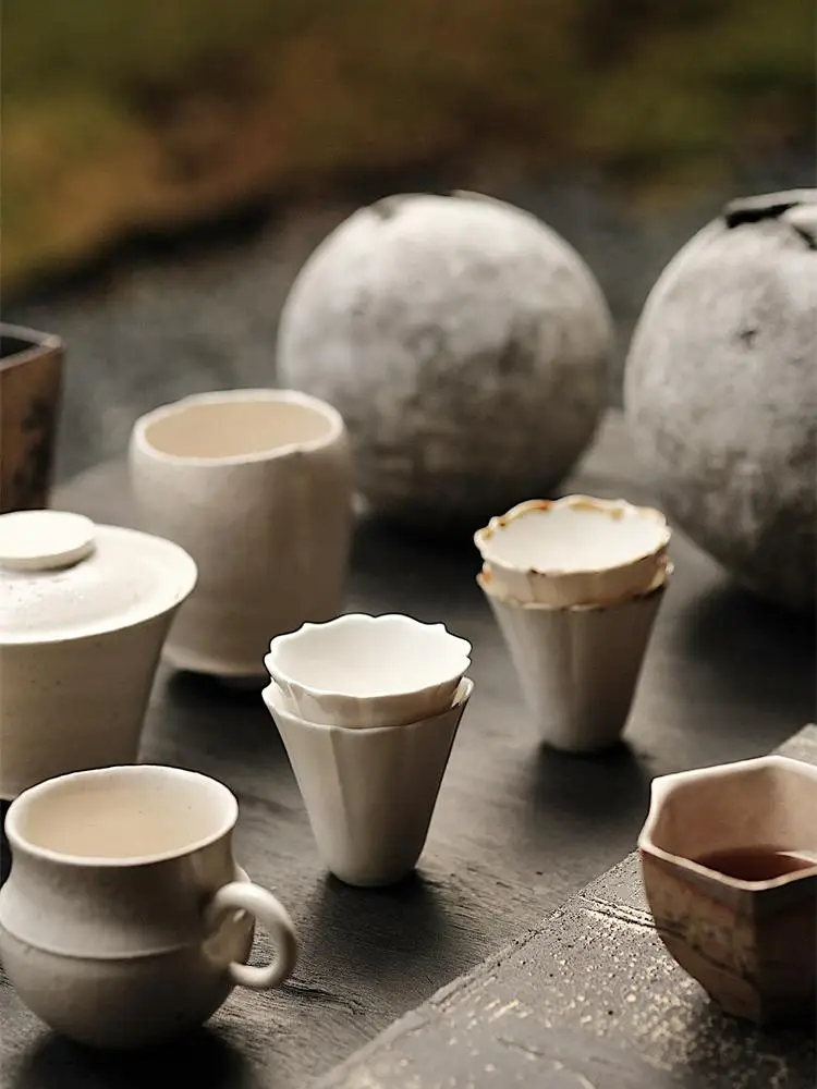 手作り 陶器製茎纹デザインカップ【シンプル・香りを楽しむ用】