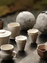 手作り 陶器製茎纹デザインカップ【シンプル・香りを楽しむ用】