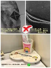 吸水マット【洗面台用・硅藻土製・歯ブラシホルダー付き】