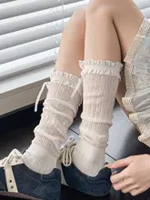白色 蕾絲フリルショートソックス【甘美なリボン・黒・グレー・レディース】
