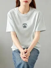 極上の柔らかさ コットン製 半袖Tシャツ【ホワイト・ルーズフィット・レディース】