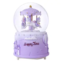 光る回転木馬のプリンセス音楽ボックス【雪の結晶球・子供向け・誕生日プレゼント】