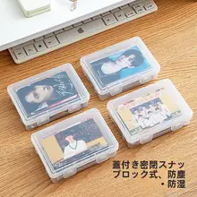 透明プラスチック製 カード収納ボックス【名刺・クレジットカード用・翻蓋式】
