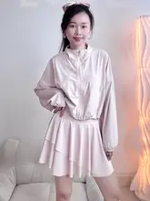 女性用ランニング長袖ジャケット【速乾・日焼け防止・ゆったりタイプ・ヨガ・フィットネス用】（セットアップ対応）