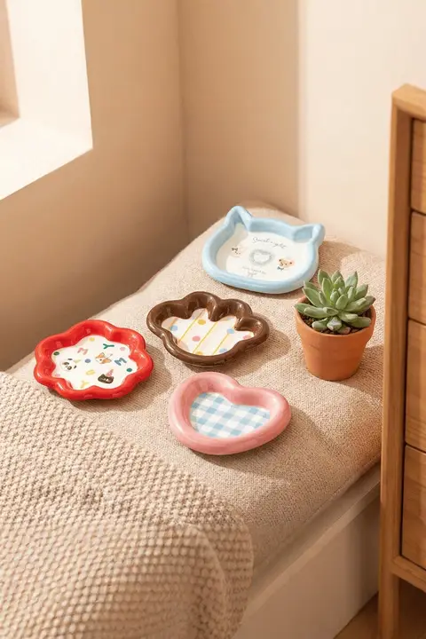 猫用陶器飲水ボウル【幼猫向け・防倒設計・ペット用品】