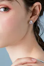 イヤリング ピアス レディース キューブ クリスタル シンプル 着回し ノンホール 小ぶり