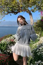 Hhyii 白色コットンレースケーキスカート【春秋用・ふんわり・エレガント】
