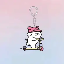 マルチーズ犬デザインのアクリルキーホルダー【かわいいキャラクター付き・プレゼントに最適】