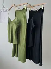 夏用グリーンの銅アンモニアストレッチチュニック＆フィッシュテールスカート（セットアップ対応）