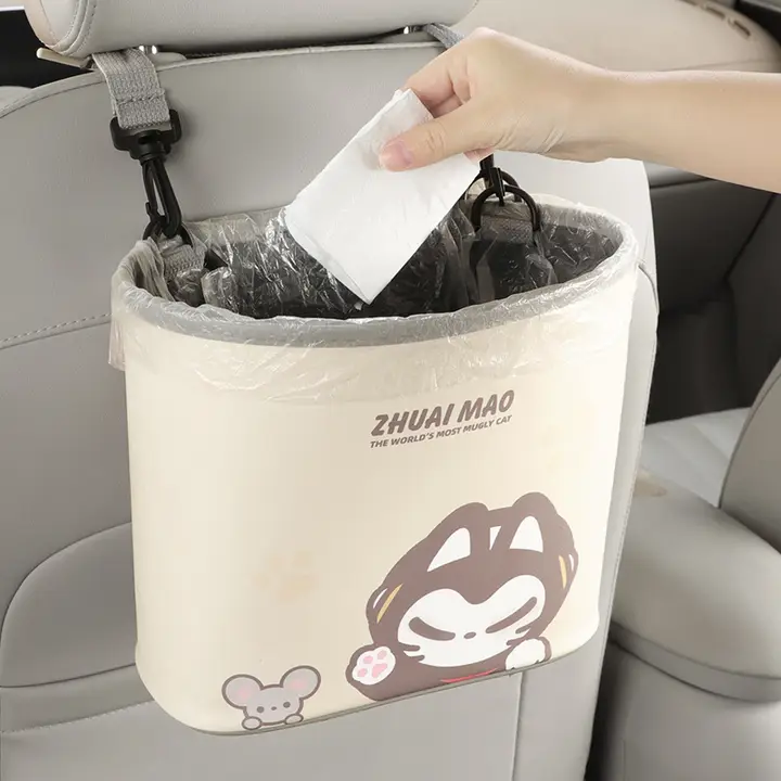 車載用ごみ箱【掛け式・多機能収納ポケット・シート背面用】