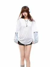 春夏用レディース長袖Tシャツ【ストライプデザイン・フィット・日焼け防止】