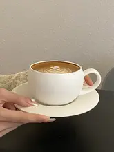 レトロマットストーン調 陶器エッグカップコーヒーカップセット【ラテアート・アフタヌーンティー用・ギフトにも最適】