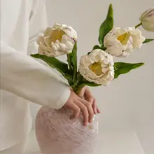 フレンチスタイル高級造花 パロットチューリップ【テーブル装飾用・花瓶付き】