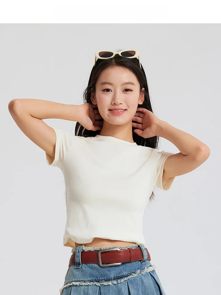 美特斯邦威 レディース短袖Tシャツ【夏用・快適・タイトフィット】