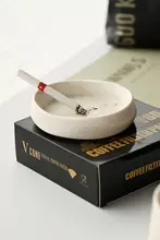 ZEROHOME 陶器製 灰皿【北欧風・クリーム色・家庭用・オフィス用】
